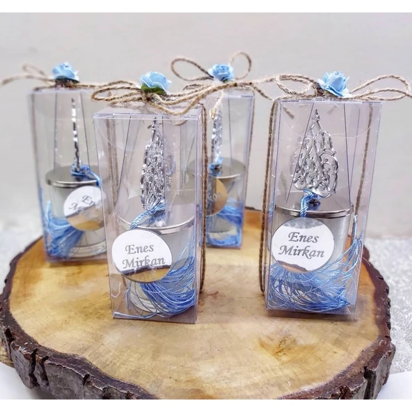 Hasır İpli Osmanlı Tepelikli Mum Hediyelik(30 Adet) - 2