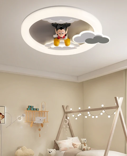 Moddy Ledli Mickey Desenli Plafonyer Çocuk Odası Avize ürün görseli 1