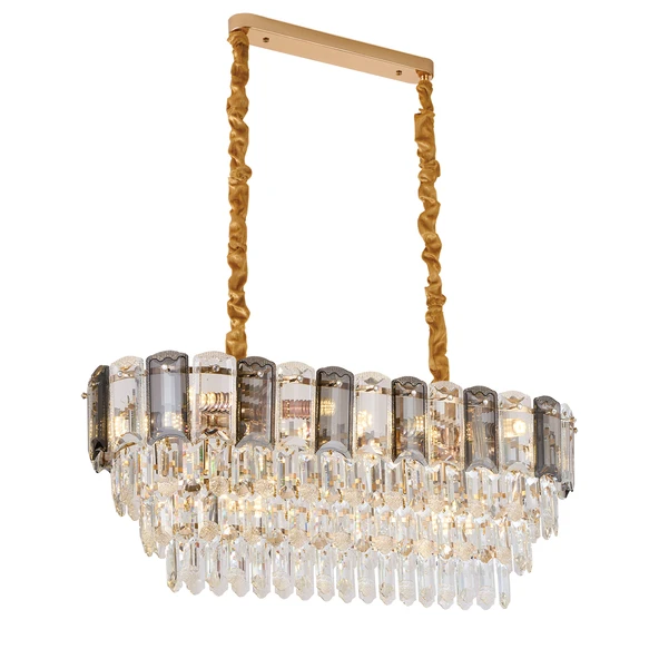 Apliqa Colın 80'Lik Yemek Masası Üstü Krom Kaplamalı Kristalli Avize - Resim 2