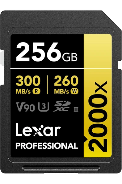 Lexar 256GB Lexar® Professional 2000x SDXC™ UHS-II cards, - LSD2000256G-BNNNG