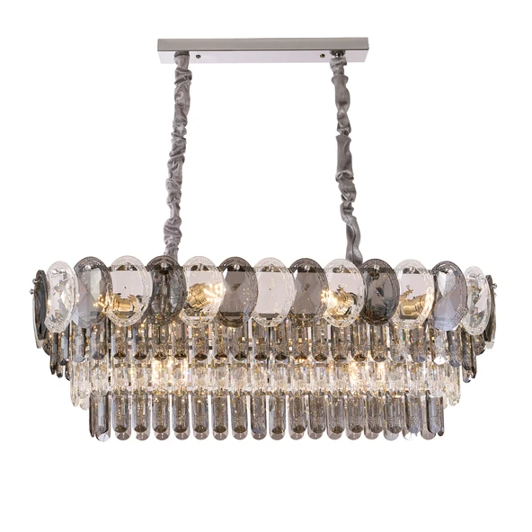 Apliqa Sento 80'Lik Yemek Masası Üstü Sıralı Kristallli Avize - Resim 4