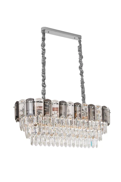 Colın 80'Lik Yemek Masası Üstü Krom Kaplamalı Kristalli Avize - Resim 4