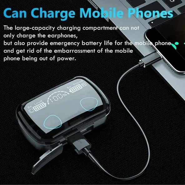 Yüksek Ses Kaliteli M10 Kablosuz Gürültü Engelleyici Mikrofonlu Bluetooth Kulaklık V5.3 - Resim 5