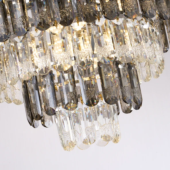 Sento 50'Lik Krom Yuvarlak Kristalli Avize - Resim 4