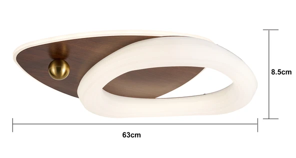 Apliqa Trıplo Ahşap Detaylı Plafonyer Ledli Avize - Resim 5