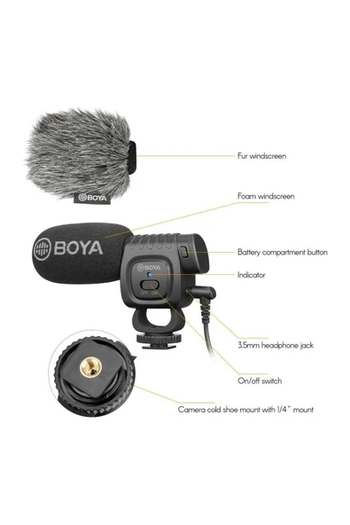 BOYA By-bm3011 Kompakt Shotgun Mikrofon - Resim 5