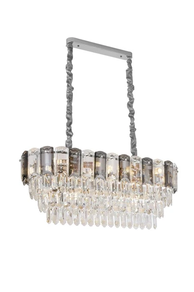 Colın 80'Lik Yemek Masası Üstü Krom Kaplamalı Kristalli Avize - Resim 5