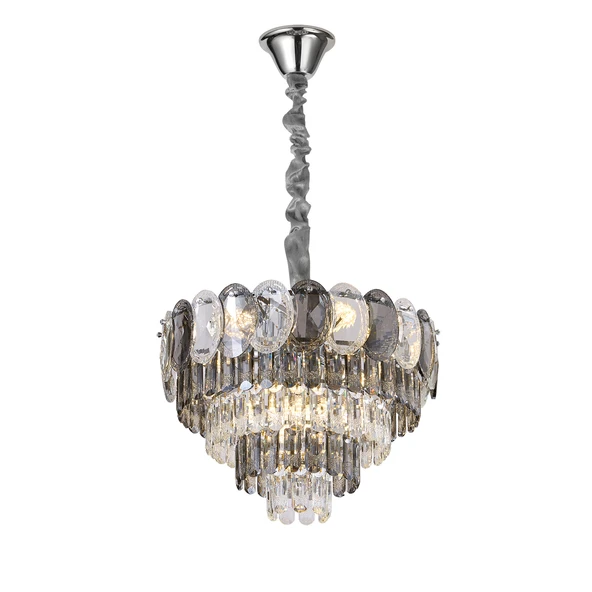 Sento 50'Lik Krom Yuvarlak Kristalli Avize - Resim 3