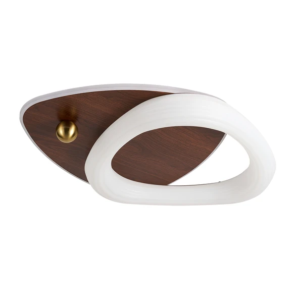 Apliqa Trıplo Ahşap Detaylı Plafonyer Ledli Avize - Resim 2