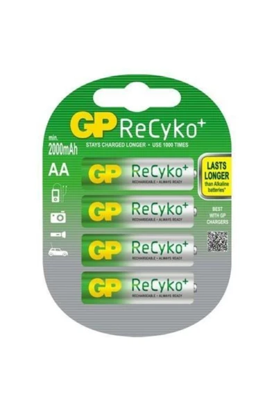 GP REYCKO 2000mah 4lü Şarj Edilebilir Pil 210aahcb-2uec4 ürün görseli 1