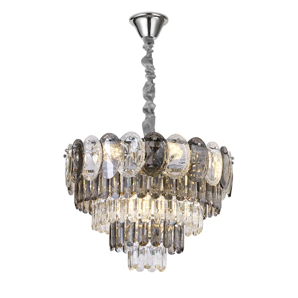 Sento 50'Lik Krom Yuvarlak Kristalli Avize - Resim 2