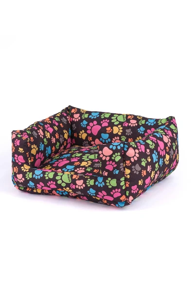 Desenli Kedi-Köpek Yatağı, Küçük Irk Köpek Yatağı, Yumuşak Kedi Yatağı, Köpek Yatağı Minder 45x50x22 cm - 5