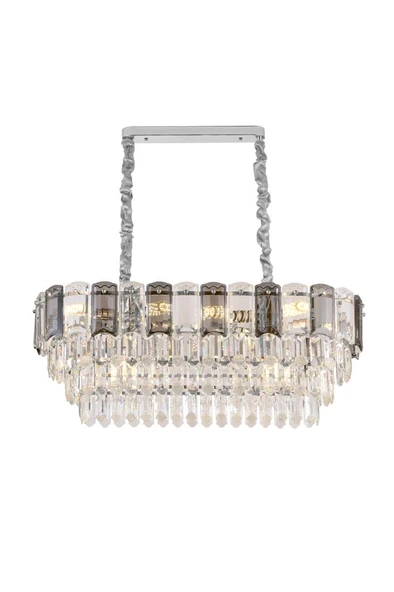 Colın 80'Lik Yemek Masası Üstü Krom Kaplamalı Kristalli Avize - Resim 7