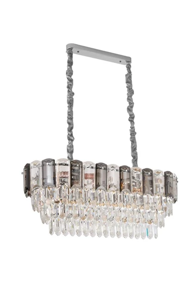 Colın 80'Lik Yemek Masası Üstü Krom Kaplamalı Kristalli Avize - Resim 3