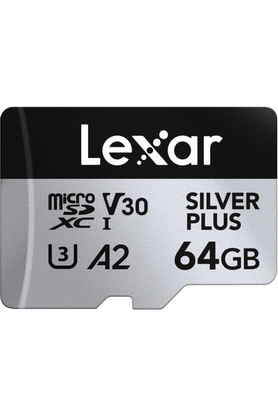 Lexar 64GB Silver Plus 205mb 4K V30 UHSI Micro SD Hafıza Kartı - Resim 3