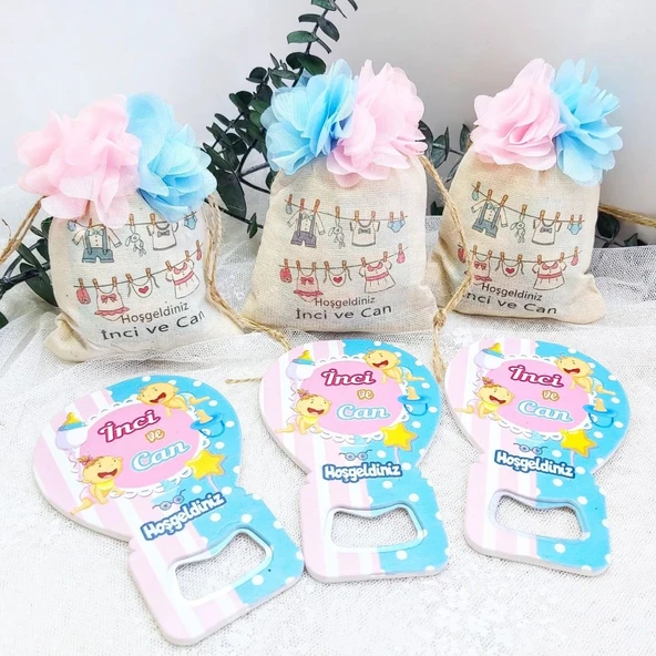 Kişiye Özel Lavanta Kesesi İkiz Bebek Hediyesi, Bebek Me(30 Adet) - 3