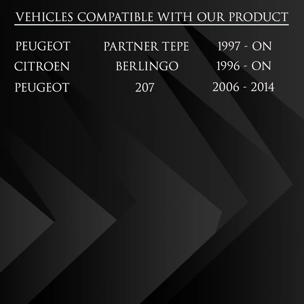 Peugeot 207, Partner Tepee ve Citroen için Cam Düğme Kapağı Sol - 8