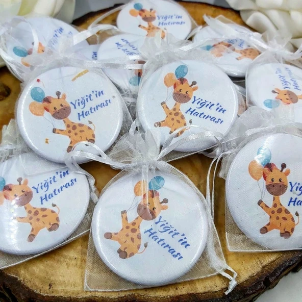 Unicorn Baskılı Kişiye Özel Metal Baskılı Bebek Şekeri M(15 Adet) - Resim 2