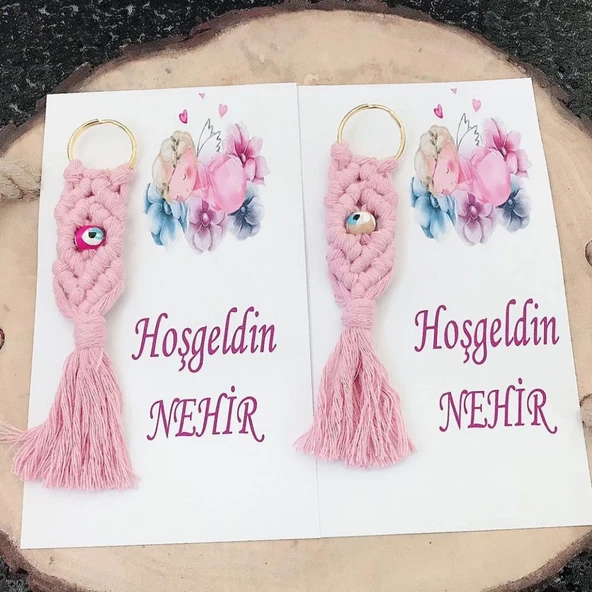 Nazarlıklı Makrome Anahtarlik Hediyelik Bebek Şekeri(30 Adet)