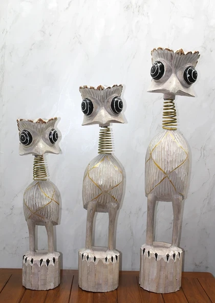 Ahşap 3'lü Deve Kuşu Seti 90 Cm Trendy:7 - 1