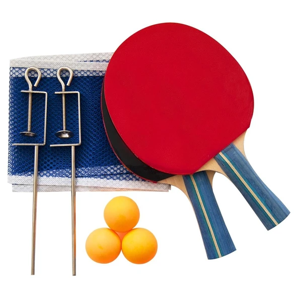 Delta Cyclone Masa Tenisi Seti - 2 Masa Tenisi Raketi + File & Demir + 3 Pinpon Topu