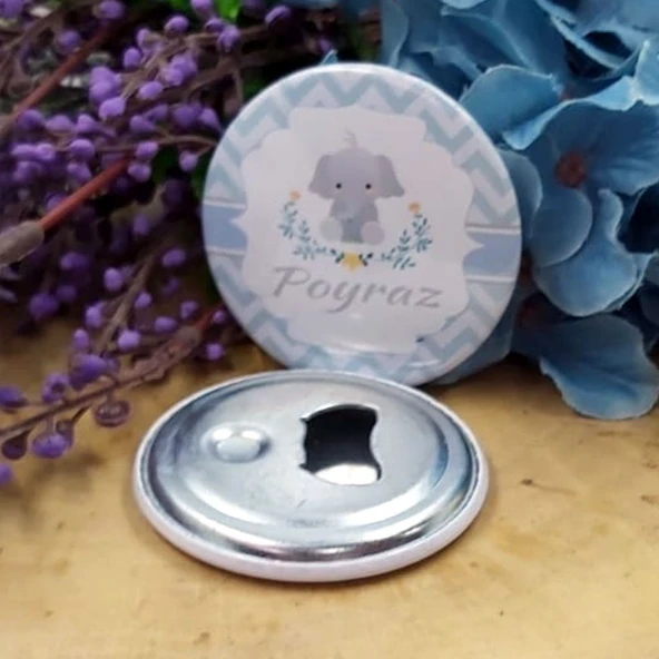Giri Mavi Filli Baskılı  Metal Bebek Hediyeliği Bebek Şe(15 Adet) - 1