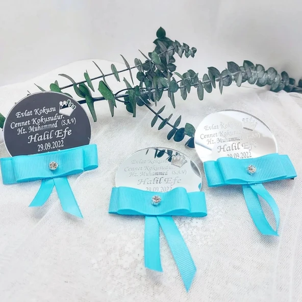 Yuvarlak Taç Desenli Taşlı Pleksi Bebek Hediyesi(30 Adet) - 2