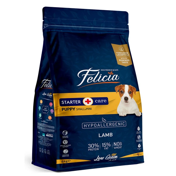 Felicia Starter Az Tahıllı  Puppy Small Mini Irk Kuzulu Yavru Köpek Maması 6 Kg
