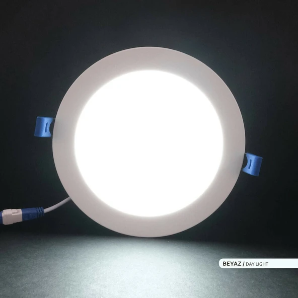 Ack 12w Beyaz Işık 6500k Slim Led Panel Yuvarlak Alüminyum AP01-01230 - 3
