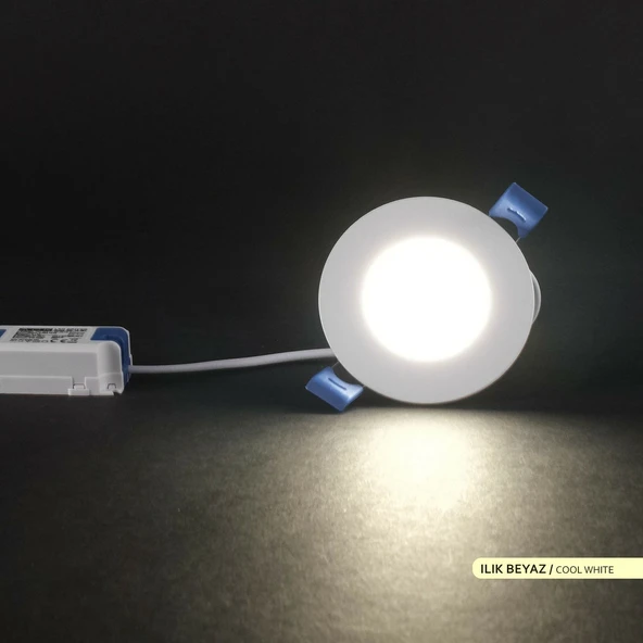 Ack 3w Ilık Beyaz 4000k Slim Led Panel Yuvarlak Alüminyum AP01-00310 - 3