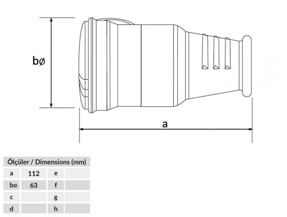 Bemis 200A Uzatma Priz Kauçuk Ark Kaynak 16-95MM2 IP55 BK4-7501-2310 - 2