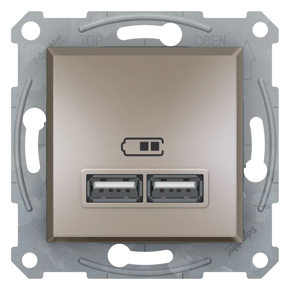 Schneider Asfora Plus Bronz USB Şarj Prizi 2.1A Type A Çerçevesiz - EPH2700269 - 1