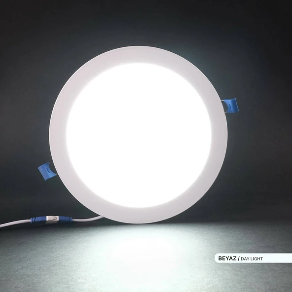Ack 20w Beyaz Işık 6500k Slim Led Panel Yuvarlak Alüminyum AP01-02030 - 3