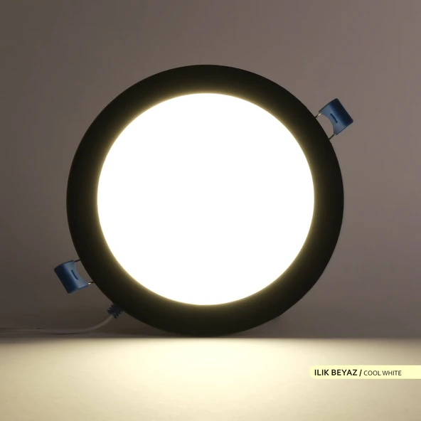 Ack 15w Ilık Beyaz 4000k Siyah Kasa Slim Led Panel Yuvarlak AP01-01511 - 3