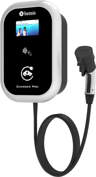 Bemis 22kW Kablolu Araç Şarj İstasyonu Ekranlı Kablo Ucu Prizli Model (BEV-3532-2354) ürün görseli 1