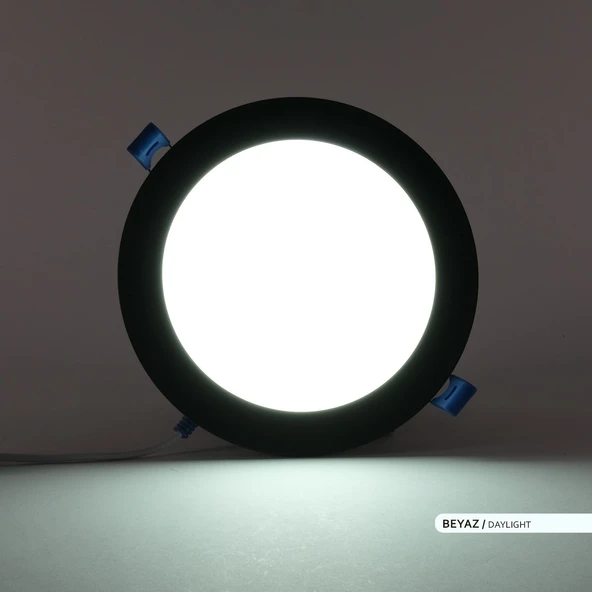 Ack 12w Beyaz Işık 6500k Siyah Kasa Slim Led Panel Yuvarlak AP01-01231 - 3