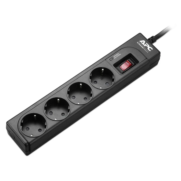 Apc By Schneider Electric 4'lü 1 Metre Akım Korumalı Priz Siyah, 918 Joule P43B-RS - 1