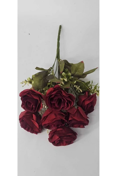 7 KAFALI KIRMIZI LOTUS GÜLÜ EV DEKOR VAZO SÜSÜ - Resim 3