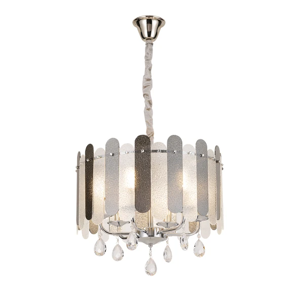 Apliqa Madera 50'Lik Krom Füme Camlı Kristal Taşlı Avize - Resim 3