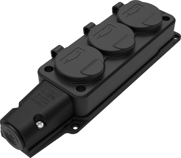 Bemis Kauçuk 3'lü Üçlü Grup Priz 1x16 Amper 220 Volt BK1-1402-3613 ürün görseli 1