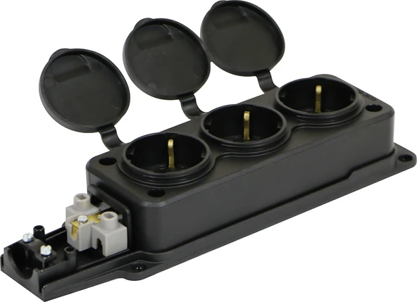 Bemis Kauçuk 3'lü Üçlü Grup Priz 1x16 Amper 220 Volt BK1-1402-3613 - Resim 3