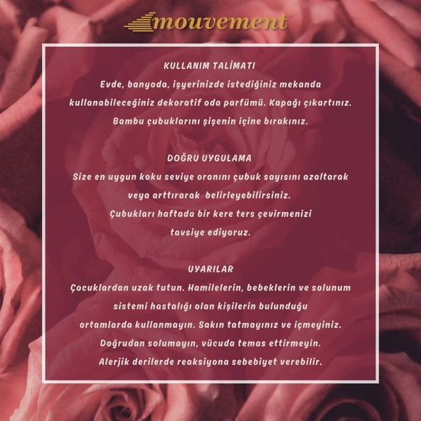 MOUVEMENT Soft Pudra 100 ml Bambu Çubuklu Oda Kokusu Evinize Temiz Ve Sıcak Bir Atmosfer Yaratın - 4
