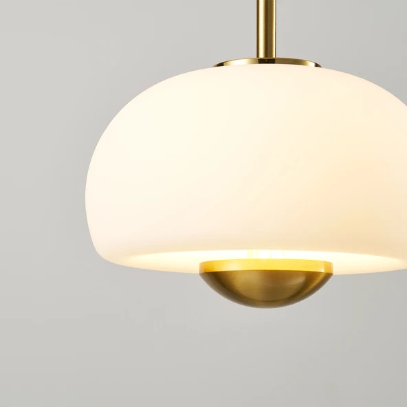 Apliqa Tres Tekli 7 Watt 3000K Eskitme Beyaz Camlı Led Sarkıt Avize - Resim 4