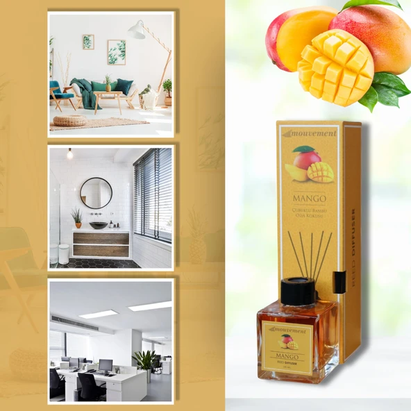 MOUVEMENT Mango 100 ml Bambu Çubuklu Oda Kokusu Evinizde Egzotik Bir Atmosfer Yaratın - 1