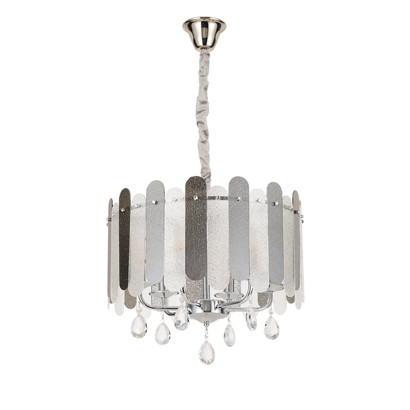 Apliqa Madera 50'Lik Krom Füme Camlı Kristal Taşlı Avize - Resim 2