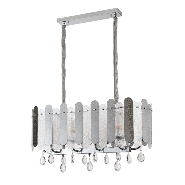 Apliqa Madera 80'Lik Krom Füme Camlı Kristal Taşlı Avize - Resim 3