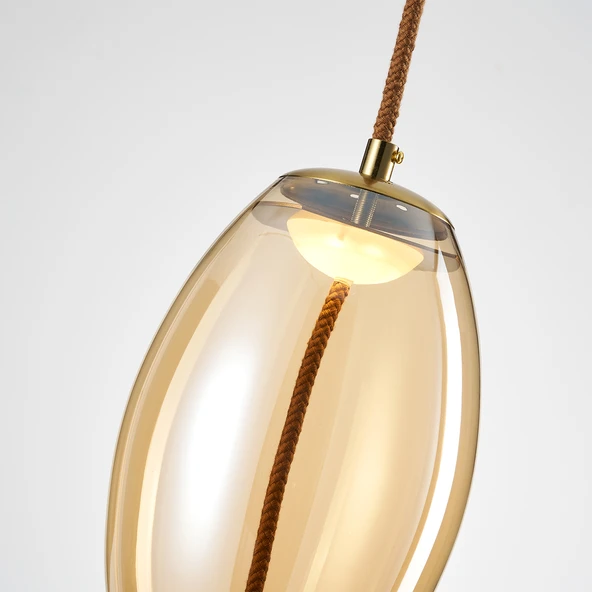 Apliqa Stone Tekli 5 Watt 3000K  Eskitme Bal Camlı Led Sarkıt Avize - Resim 4