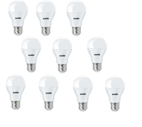 Ecolite 10 Adet 5W Beyaz Işık 6500k Led Ampul E27 Duylu 470 Lümen ürün görseli