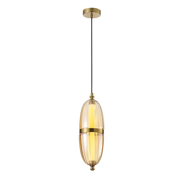 Apliqa Aleya 6 Watt 3000K Ledli Bal Camlı Tekli Sarkıt Led Avize - Resim 3