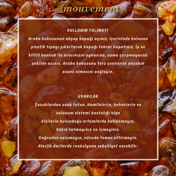 Amber Sıcaklığı Oto Kokusu ile Aracınızda Derin ve Lüks Bir Kokusal Deneyim Yaratın - Resim 4